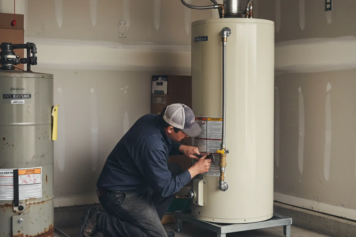 Water heater and shutoff valve replacement in Tiverton